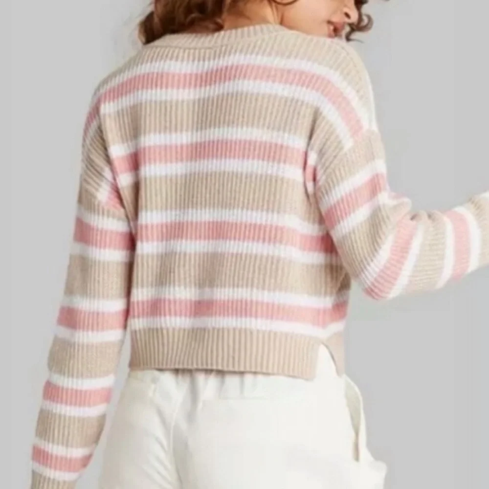 Wild Fable Striped Vneck sweater - Picture 2 of 6